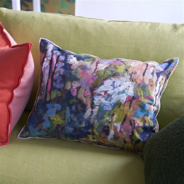 Foret Impressionniste Forest Cotton Cushion - Image 4